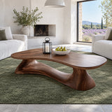 Live Edge Coffee Table with Peanut Twin-Lobe Slab on Splayed Column Legs - Arboriswood - 8