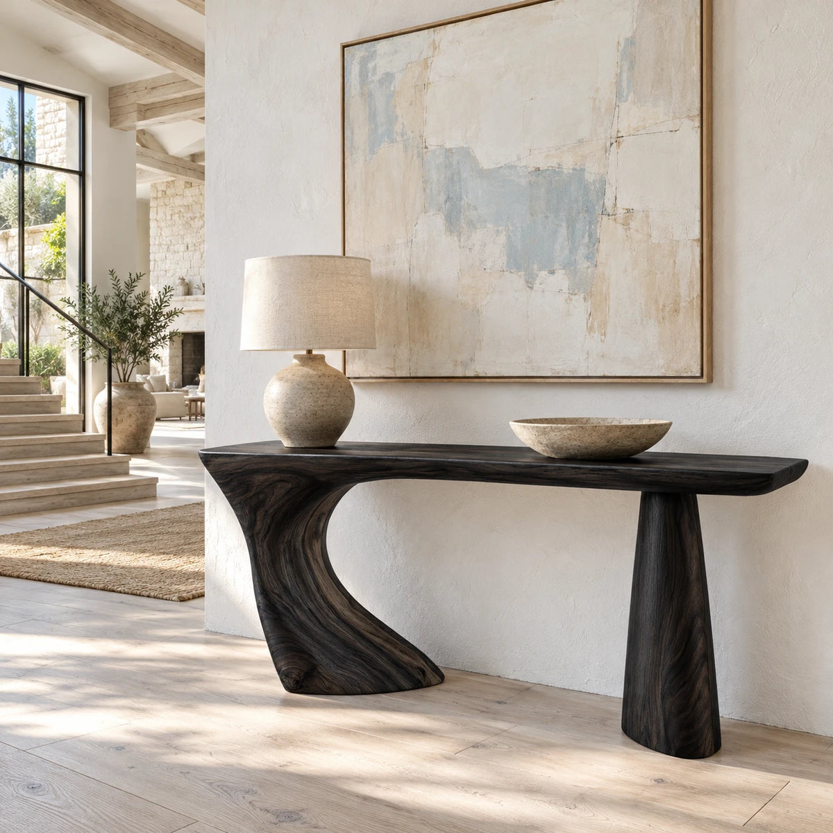 Live Edge Console Table in Natural Solid Wood - Sculptural Entryway Piece - Arboriswood - 10