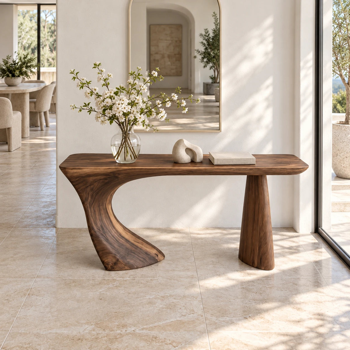 Live Edge Console Table in Natural Solid Wood - Sculptural Entryway Piece - Arboriswood - 5
