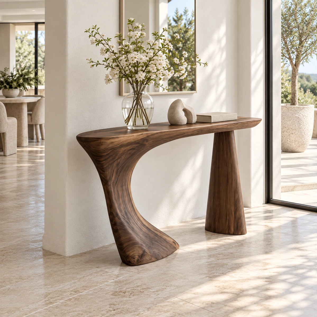 Live Edge Console Table in Natural Solid Wood - Sculptural Entryway Piece - Arboriswood - 6