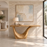 Live Edge Console Table in Natural Solid Wood with Sculptural Curved Base - Arboriswood - 9