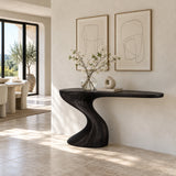 Live Edge Console Table in Natural Solid Wood with Sculptural Pedestal Base - Arboriswood - 10