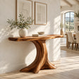 Live Edge Console Table in Natural Solid Wood with Sculptural Pedestal Base - Arboriswood
