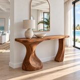 Live Edge Console Table in Natural Solid Wood with Sculptural Twisted Base - Arboriswood - 2