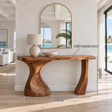 Live Edge Console Table in Natural Solid Wood with Sculptural Twisted Base - Arboriswood - 7