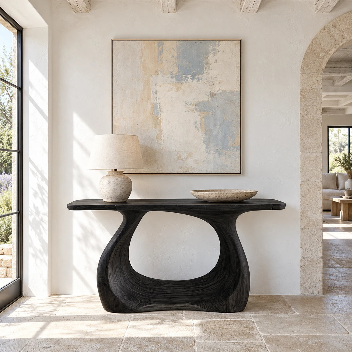 Live Edge Console Table - Sculptural Solid Wood Pedestal Entry Piece - Arboriswood - 10