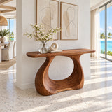 Live Edge Console Table - Sculptural Solid Wood Pedestal Entry Piece - Arboriswood - 2
