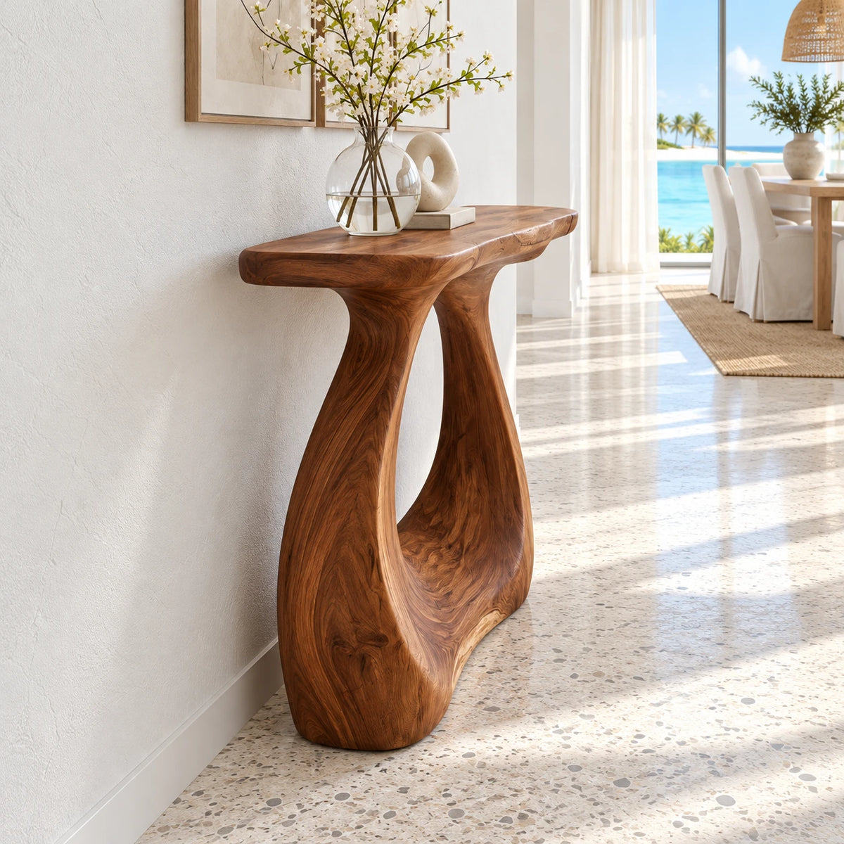 Live Edge Console Table - Sculptural Solid Wood Pedestal Entry Piece - Arboriswood - 6
