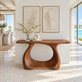 Live Edge Console Table - Sculptural Solid Wood Pedestal Entry Piece - Arboriswood