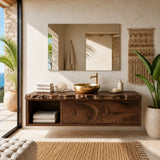 Live Edge Floating Bathroom Vanity Featuring Three Drawers and Open Shelves - Arboriswood - 14