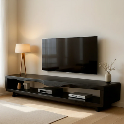 Live Edge Low Profile TV Stand Solid Wood Media Console - ArborisWood - 10