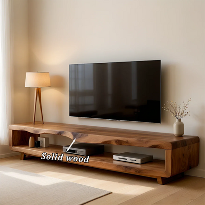 Live Edge Low Profile TV Stand Solid Wood Media Console - ArborisWood - 11