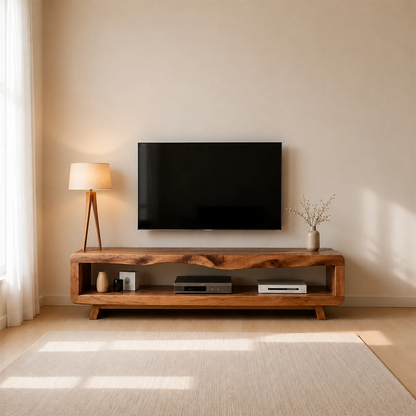 Live Edge Low Profile TV Stand Solid Wood Media Console - ArborisWood - 14