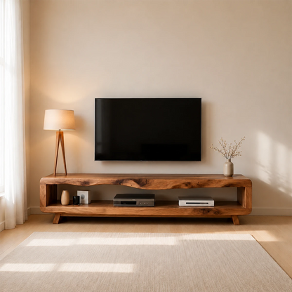 Live Edge Low Profile TV Stand Solid Wood Media Console - ArborisWood - 16