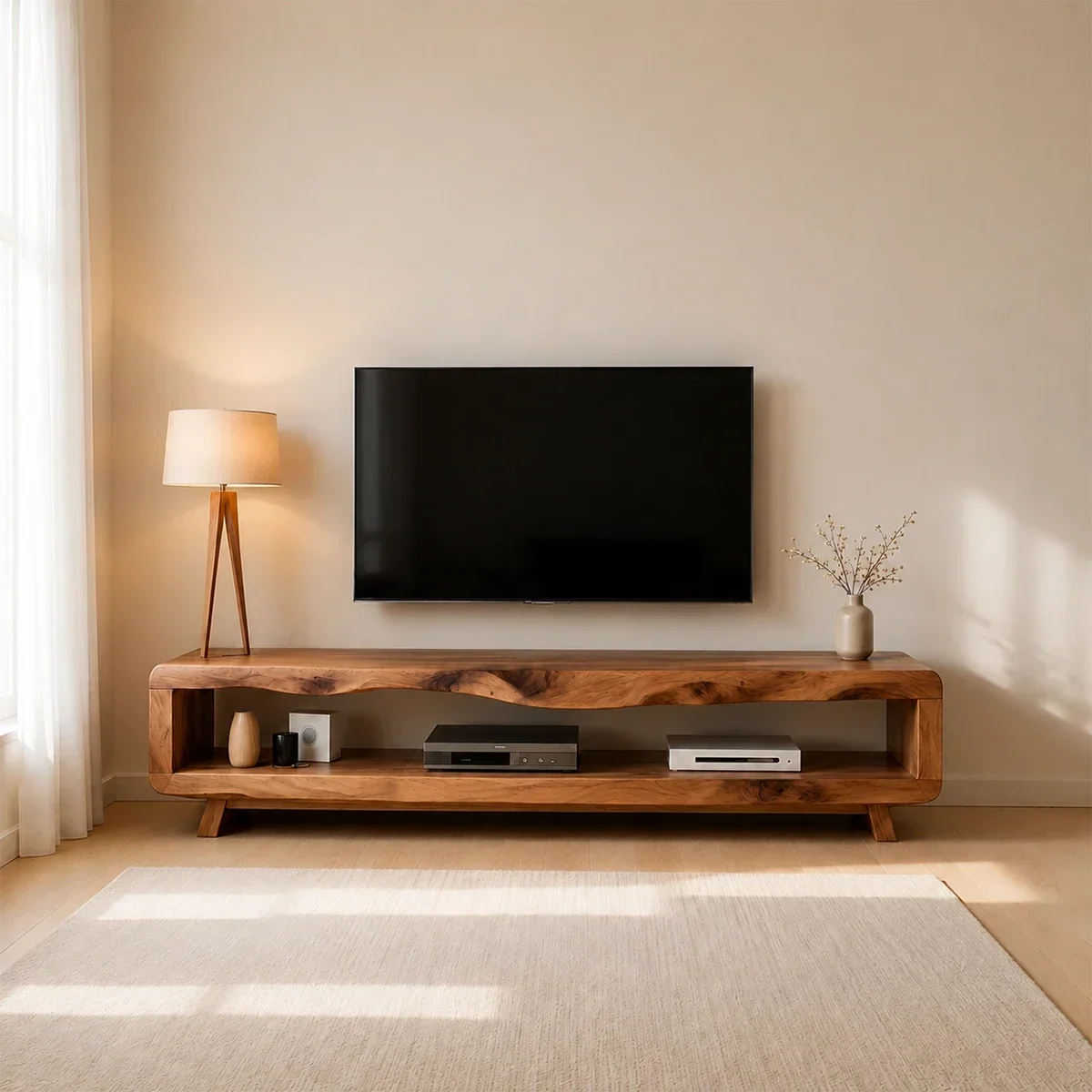 Live Edge Low Profile TV Stand Solid Wood Media Console - Arboriswood - 16