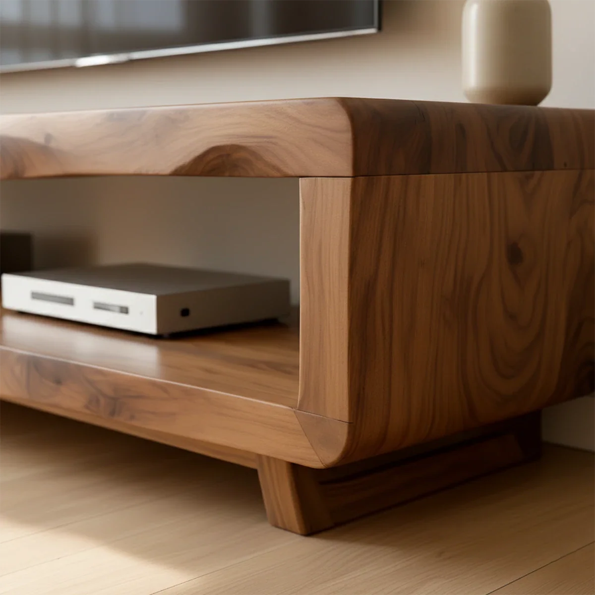 Live Edge Low Profile TV Stand Solid Wood Media Console - ArborisWood - 5