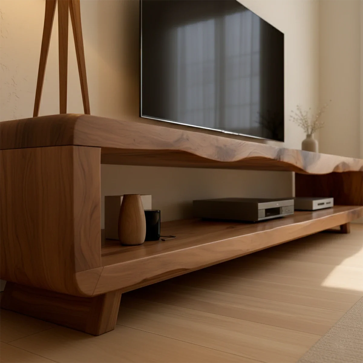 Live Edge Low Profile TV Stand Solid Wood Media Console - ArborisWood - 6