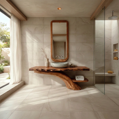 Live Edge Tree Base Bathroom Vanity Natural Solid Wood Statement Piece - ArborisWood - 2