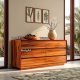 Low Profile Storage Sideboard in Natural Solid Wood with Seamless Drawers - ArborisWood - 10