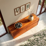 Low Profile Storage Sideboard in Natural Solid Wood with Seamless Drawers - ArborisWood - 5