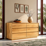 Low Profile Storage Sideboard in Natural Solid Wood with Seamless Drawers - ArborisWood - 7