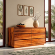 Low Profile Storage Sideboard in Natural Solid Wood with Seamless Drawers - ArborisWood