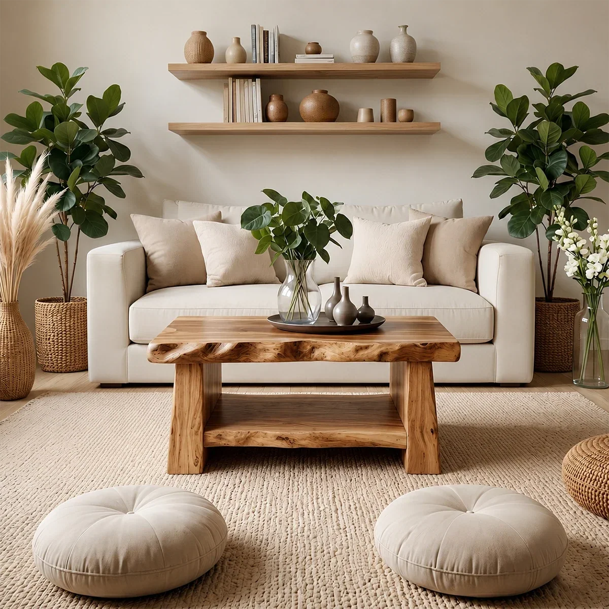 Luxury Coffee Table with Shelf – Solid Wood Minimalist Living Room Table - Arboriswood - 11