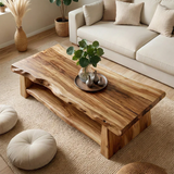 Luxury Coffee Table with Shelf – Solid Wood Minimalist Living Room Table - Arboriswood - 5