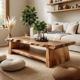Luxury Coffee Table with Shelf – Solid Wood Minimalist Living Room Table - Arboriswood - 9