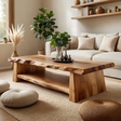 Luxury Coffee Table with Shelf – Solid Wood Minimalist Living Room Table - Arboriswood
