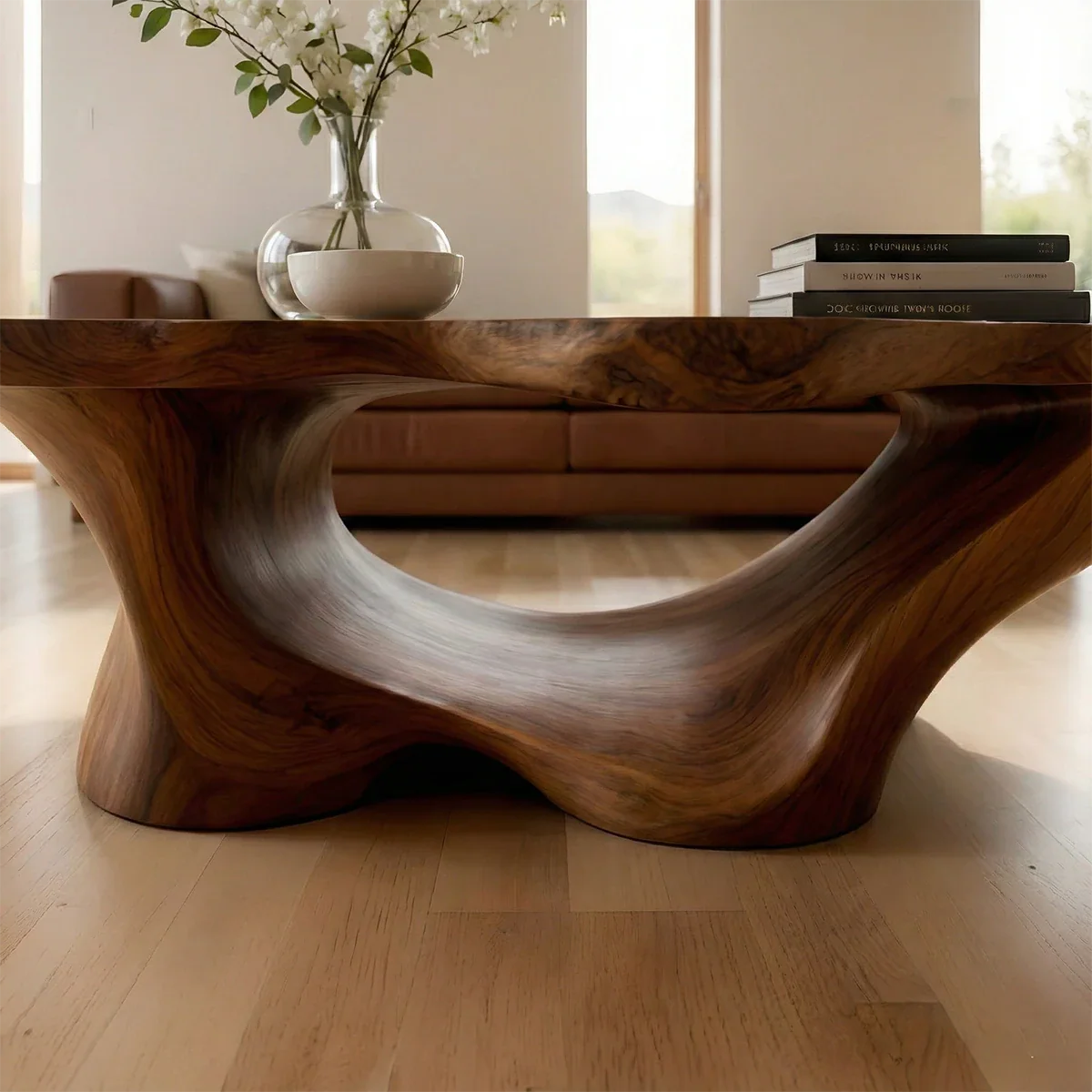 Luxury Solid Wood Sculptural Coffee Table – Organic Living Room Table - ArborisWood - 3