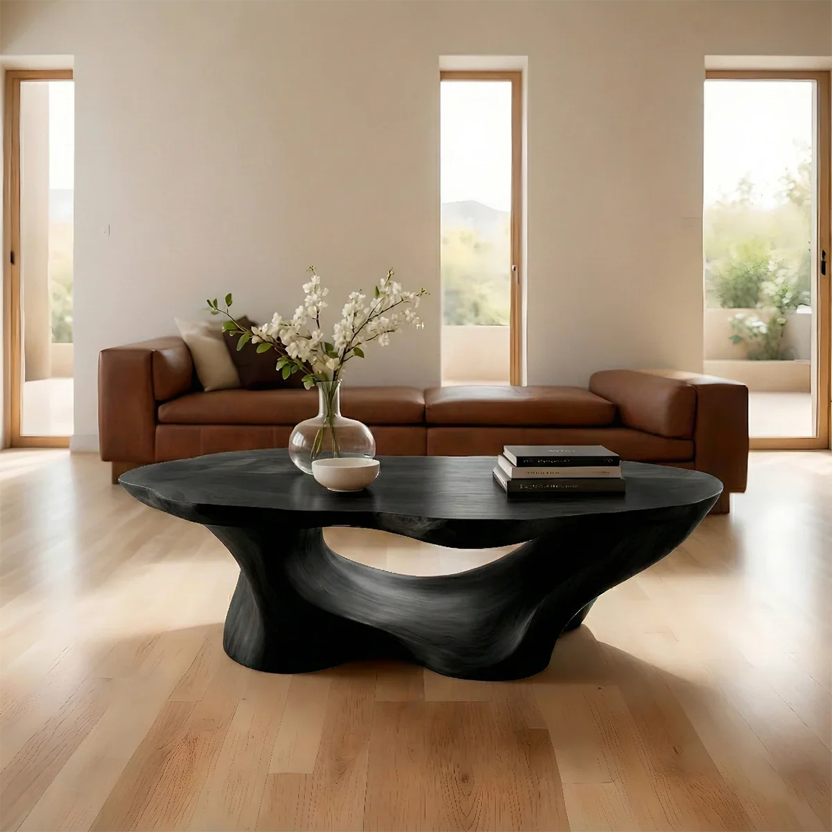 Luxury Solid Wood Sculptural Coffee Table – Organic Living Room Table - ArborisWood - 7