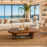 Artisan coffee table featuring a freeform top and sculpted base for relaxed interiors