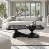 Mid Century Modern Coffee Table with Oblong Slab Top on Boomerang Pad-Foot Base - Arboriswood - 10