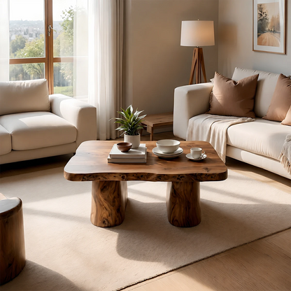 Minimal Luxury Low Coffee Table – Solid Wood Organic Living Room Table - ArborisWood - 11