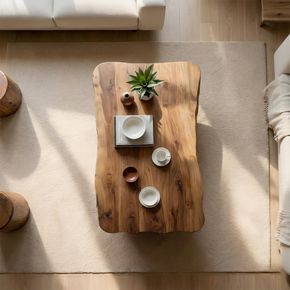 Minimal Luxury Low Coffee Table – Solid Wood Organic Living Room Table - ArborisWood - 5