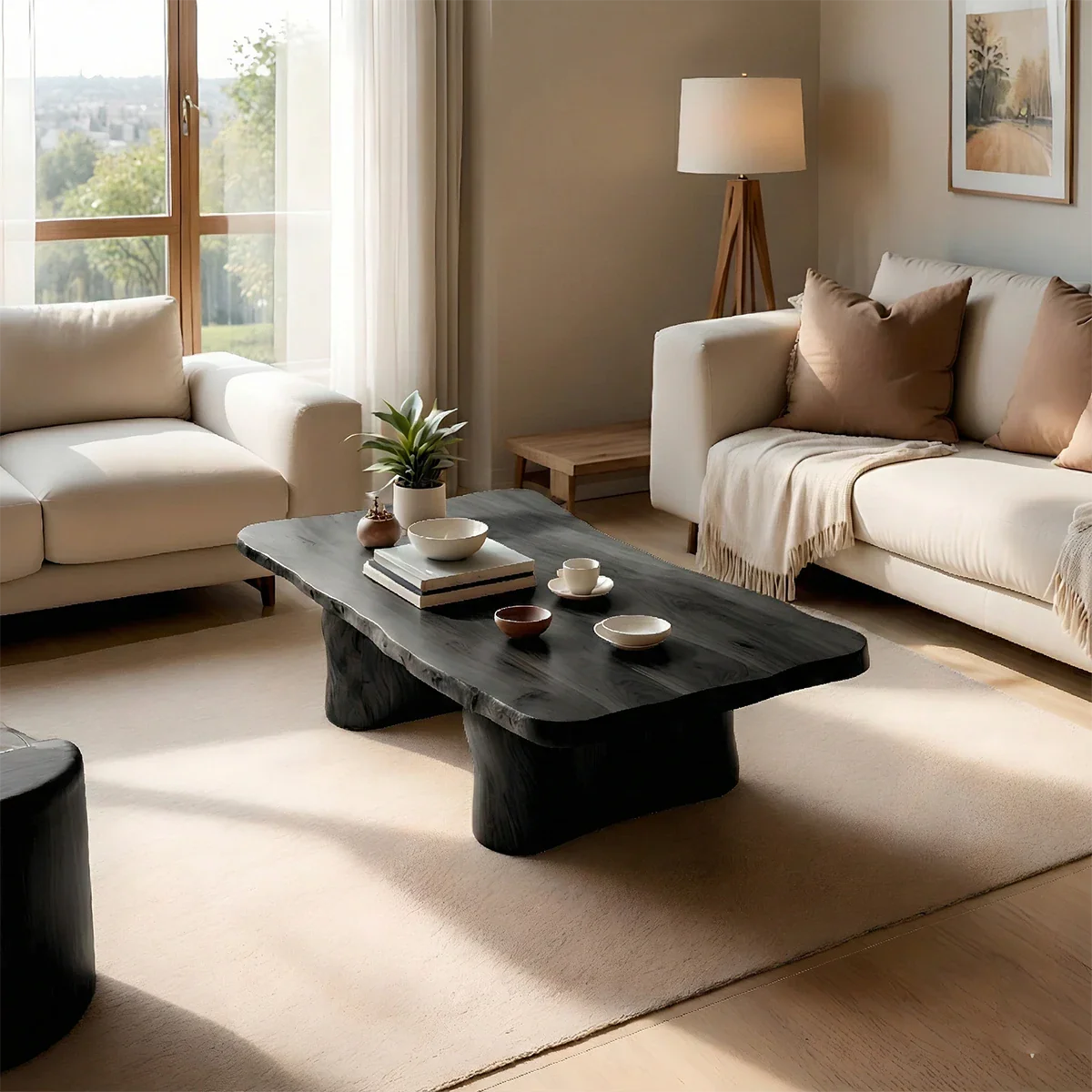 Minimal Luxury Low Coffee Table – Solid Wood Organic Living Room Table - ArborisWood - 8