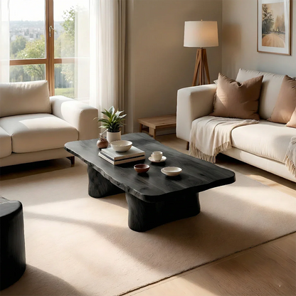 Minimal Luxury Low Coffee Table – Solid Wood Organic Living Room Table - ArborisWood - 8