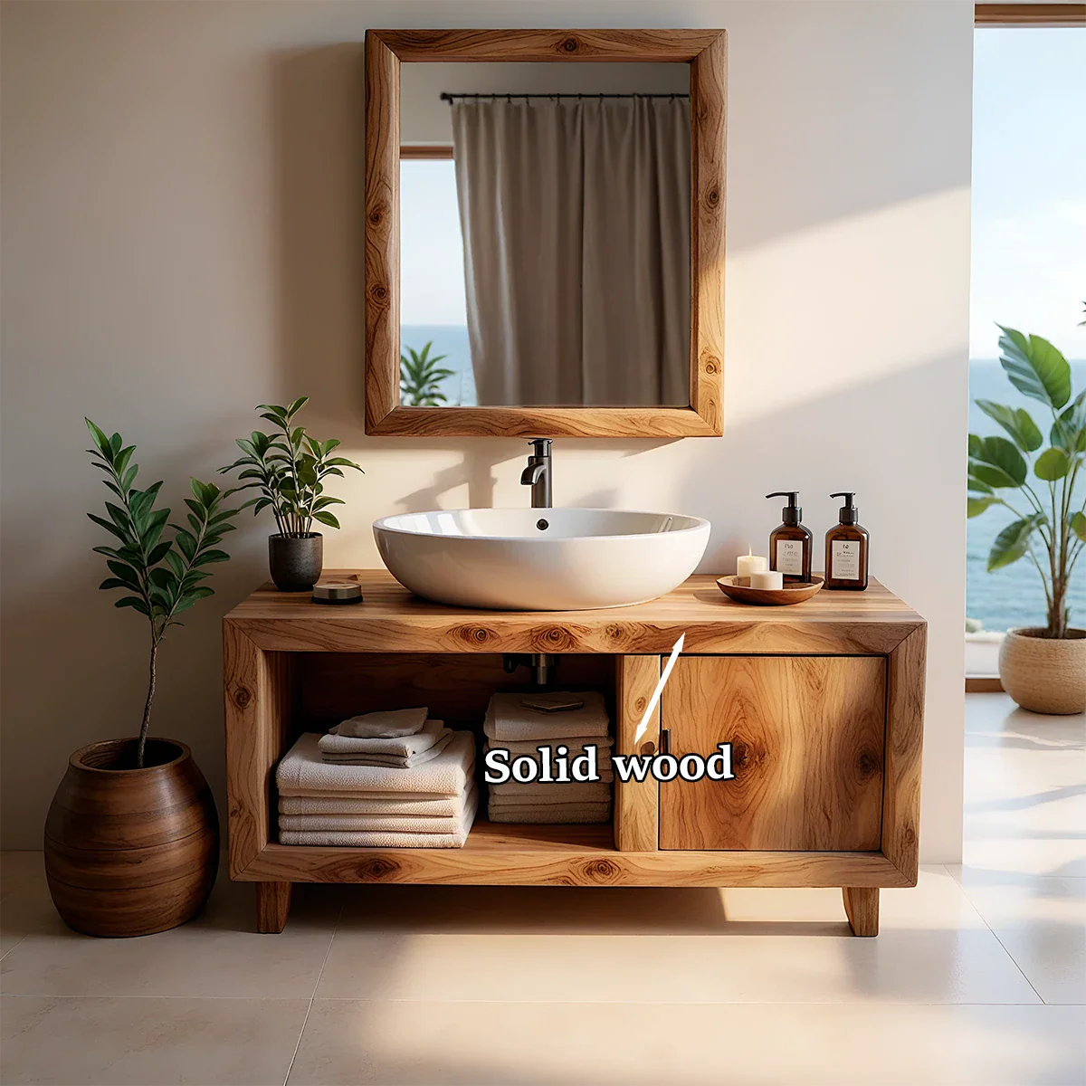 Simple vanity cabinet in brown tone – brown tone vanity