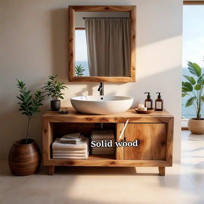 Simple vanity cabinet in brown tone – brown tone vanity
