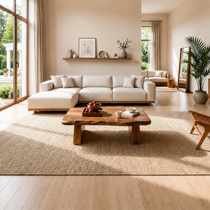 Premium Solid Wood Coffee Table – Modern Minimalist Living Room Table