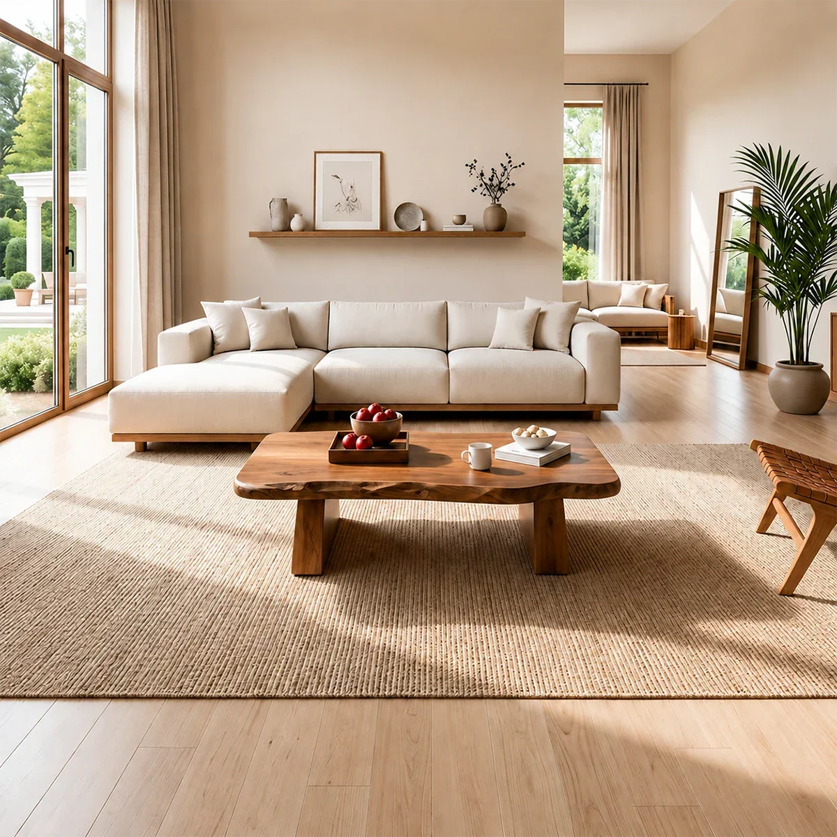 Premium Solid Wood Coffee Table – Modern Minimalist Living Room Table
