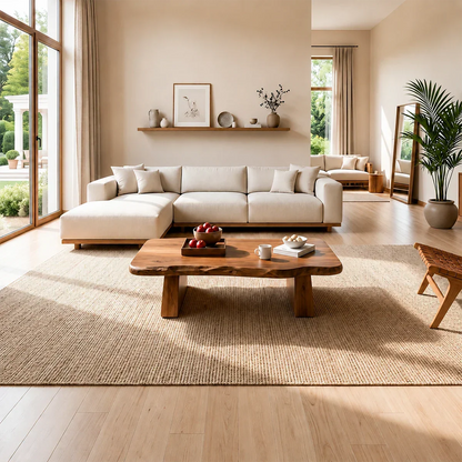 Premium Solid Wood Coffee Table – Modern Minimalist Living Room Table