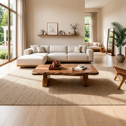 Premium Solid Wood Coffee Table – Modern Minimalist Living Room Table