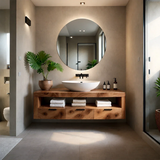 Minimalist Floating Bathroom Vanity Natural Solid Wood Natural Finish - Arboriswood - 14