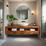 Minimalist Floating Bathroom Vanity Natural Solid Wood Natural Finish - Arboriswood - 9
