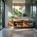 Minimalist Floating Natural Solid Wood Bathroom Vanity With Open Shelf Storage - Arboriswood - 12