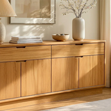 Minimalist Solid Wood Sideboard Cabinet with Concealed Storage Drawers - ArborisWood - 3