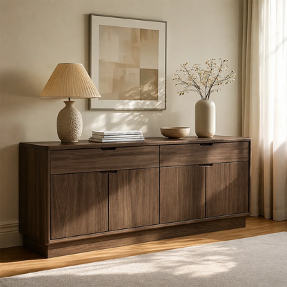 Minimalist Solid Wood Sideboard Cabinet with Concealed Storage Drawers - ArborisWood - 6