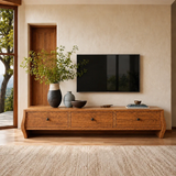 Minimalist Solid Wood TV Stand with Sculptural Drawer Storage for Living Room - Arboriswood - 15